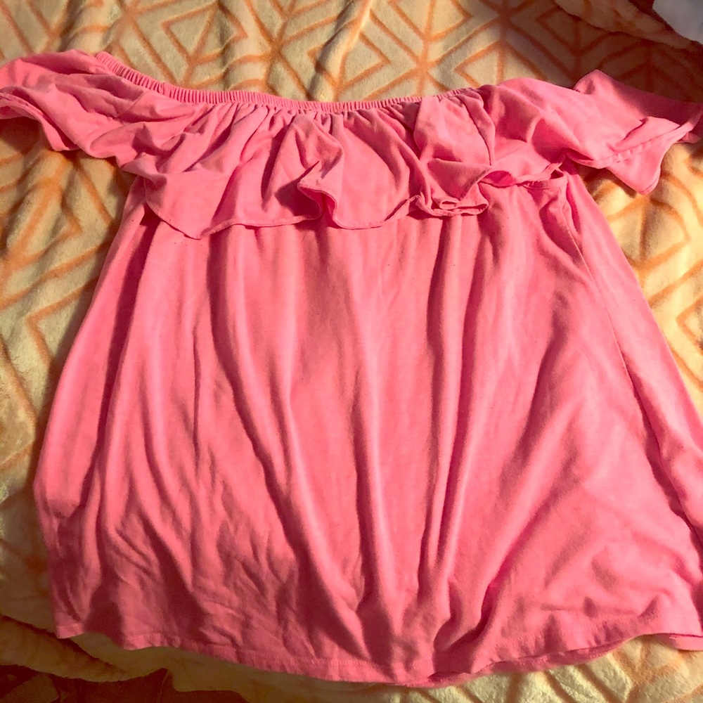 Lilly Pulitzer off the shoulder hot pink top